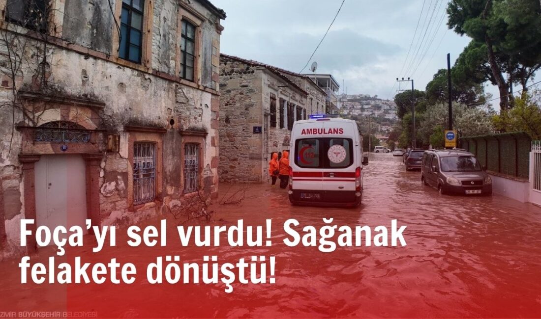 İzmir’in Foça ilçesinde metrekareye 154.4 kg yağış düştü. Su baskınları