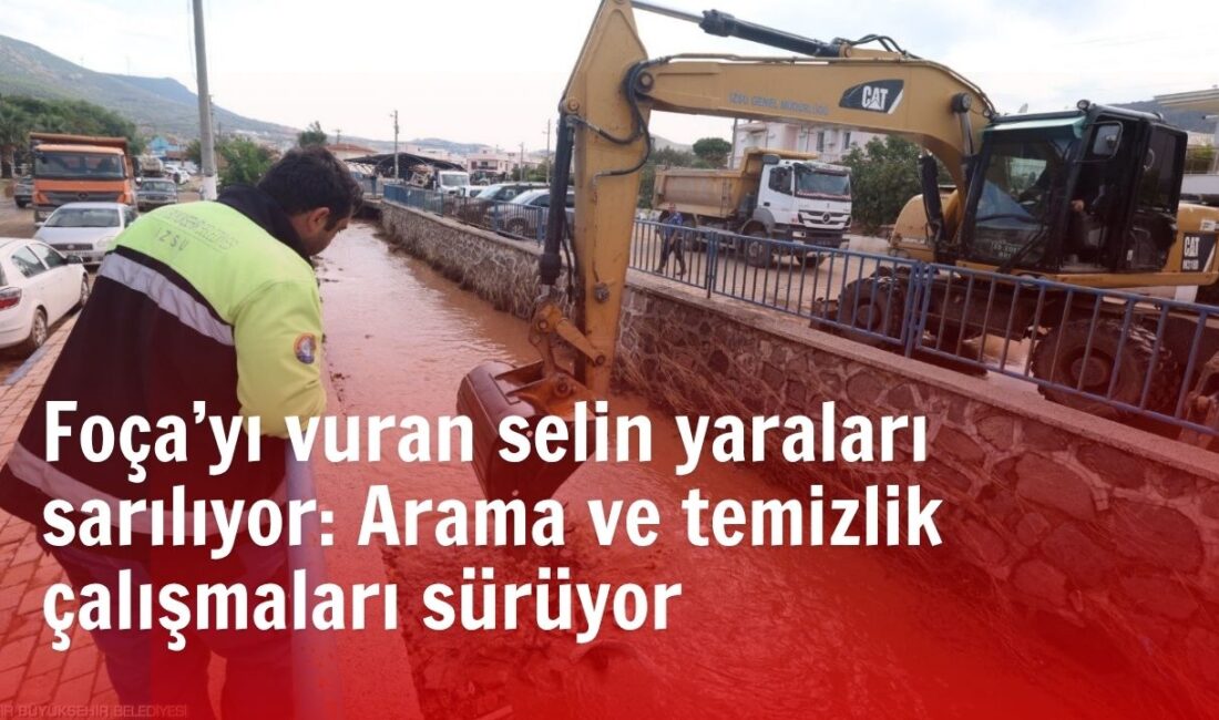 İzmir’in Foça ilçesinde metrekareye 155 kilogram yağış düşmesiyle yaşanan sel