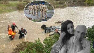 İzmir’in Foça ilçesinde etkili olan sağanak yağışın ardından taşan derelerde