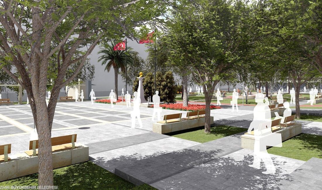 İzmir Büyükşehir Belediyesi’nin halkın görüşleriyle geliştirdiği Kınık Cumhuriyet Meydanı projesinde