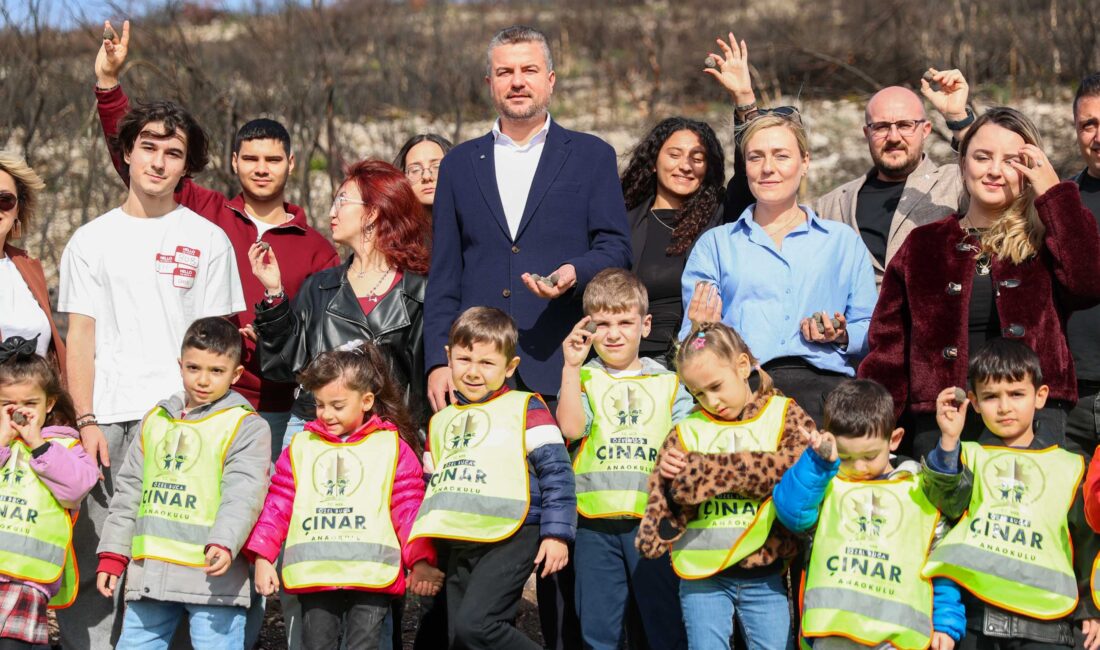 Buca’da geçen yaz çıkan yangın sonrası zarar gören alanlar, minik