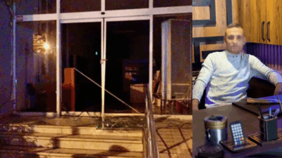 Kiraz Belediyesi’ne gece saatlerinde taşlı saldırı yapıldı. Camlar kırıldı, şahıs