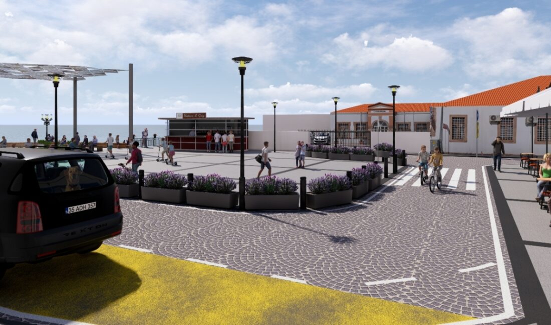 Ayvalık Belediyesi, uzun yıllardır otopark olarak kullanılan alanı yeniden düzenleyerek