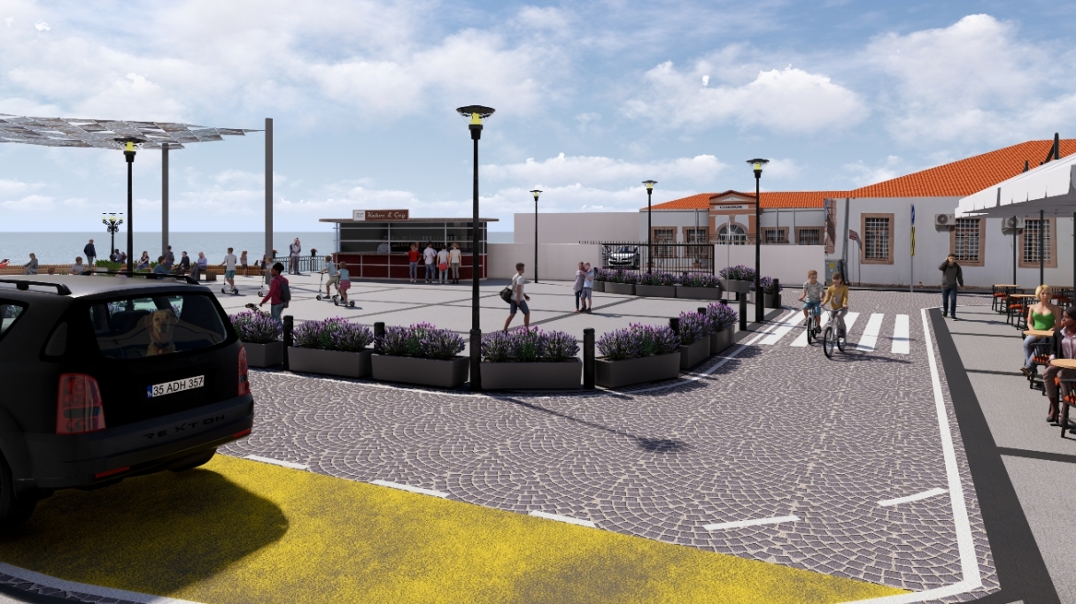 Ayvalık Belediyesi, uzun yıllardır otopark olarak kullanılan alanı yeniden düzenleyerek