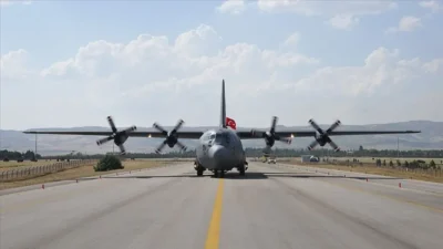 Spot: Azerbaycan’dan Türkiye’ye dönen Türk Silahlı Kuvvetleri’ne ait C130 tipi